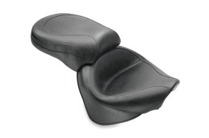 Yamaha V-Star 1100 Custom Two-Piece Motorcycle Seat - Mustang Motorcycle - Wide Touring 2PC Seat - Black - `99-`11